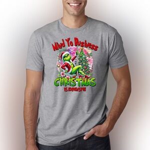 Funny Christmas T-Shirt Mind Yo Business Xmas Graphic Tee Holiday Humor Shirt